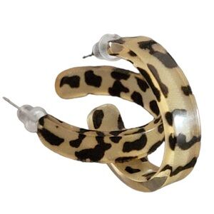 Leopard Print Hoop Earrings